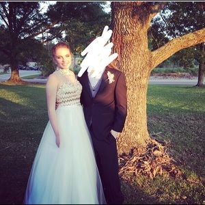 White Mac Duggal Ballgown